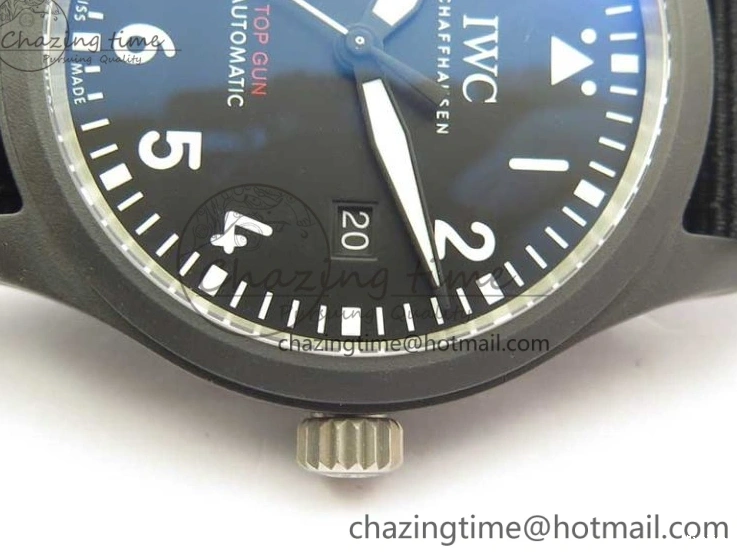 MIROTIME 1222 Pilot IW326901 Real Ceramic MK 1:1 Best Edition Black Dial On Nylon Strap MIYOTA FastDry 7126